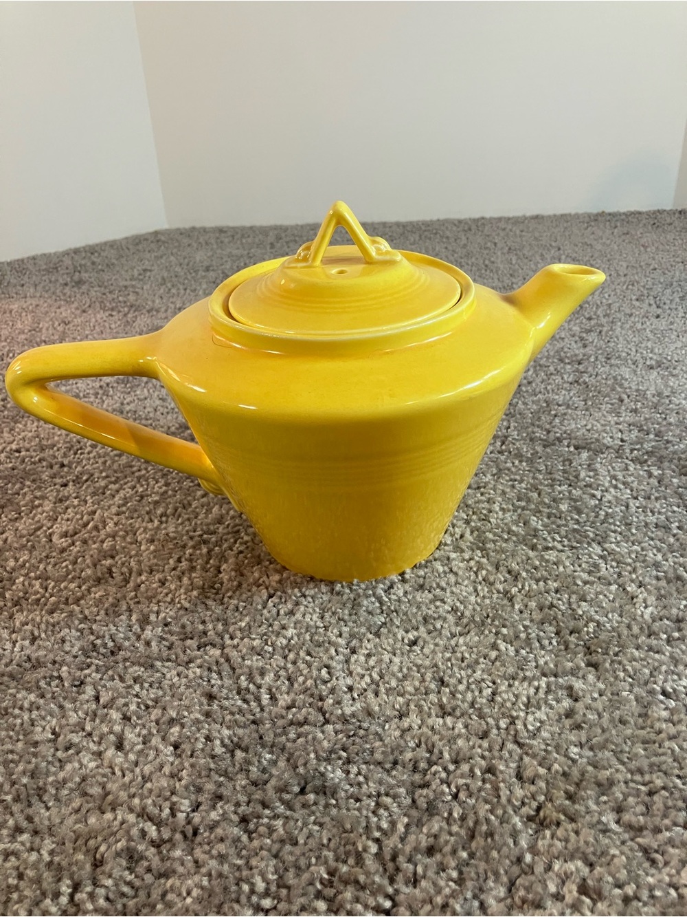 Vintage Rare 1930s Tea Pot w/ Lid Homer Laughlin Pottery Yellow Bands *See Photo